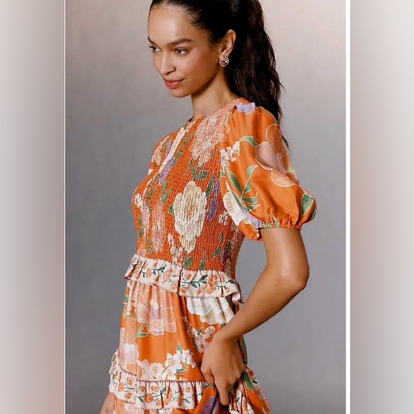 Farm Rio x Anthropologie Smocked Bodice Tiered Maxi Dress XL - Picture 3 of 5